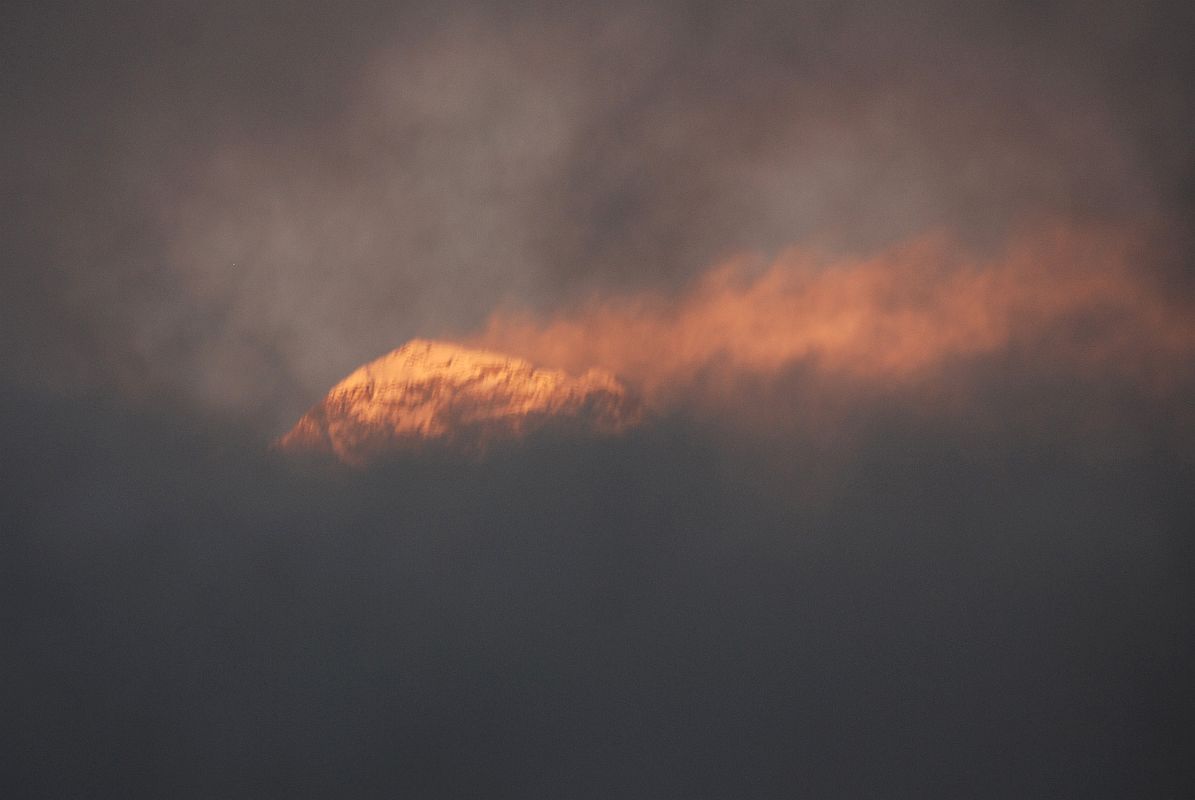 18 Tengboche - Everest Glows At Sunset Among The Clouds